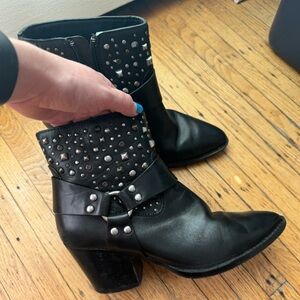 Coach black studded moto ankle boots women’s size 7.5